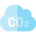 icona con nuvola con CO2 al centro